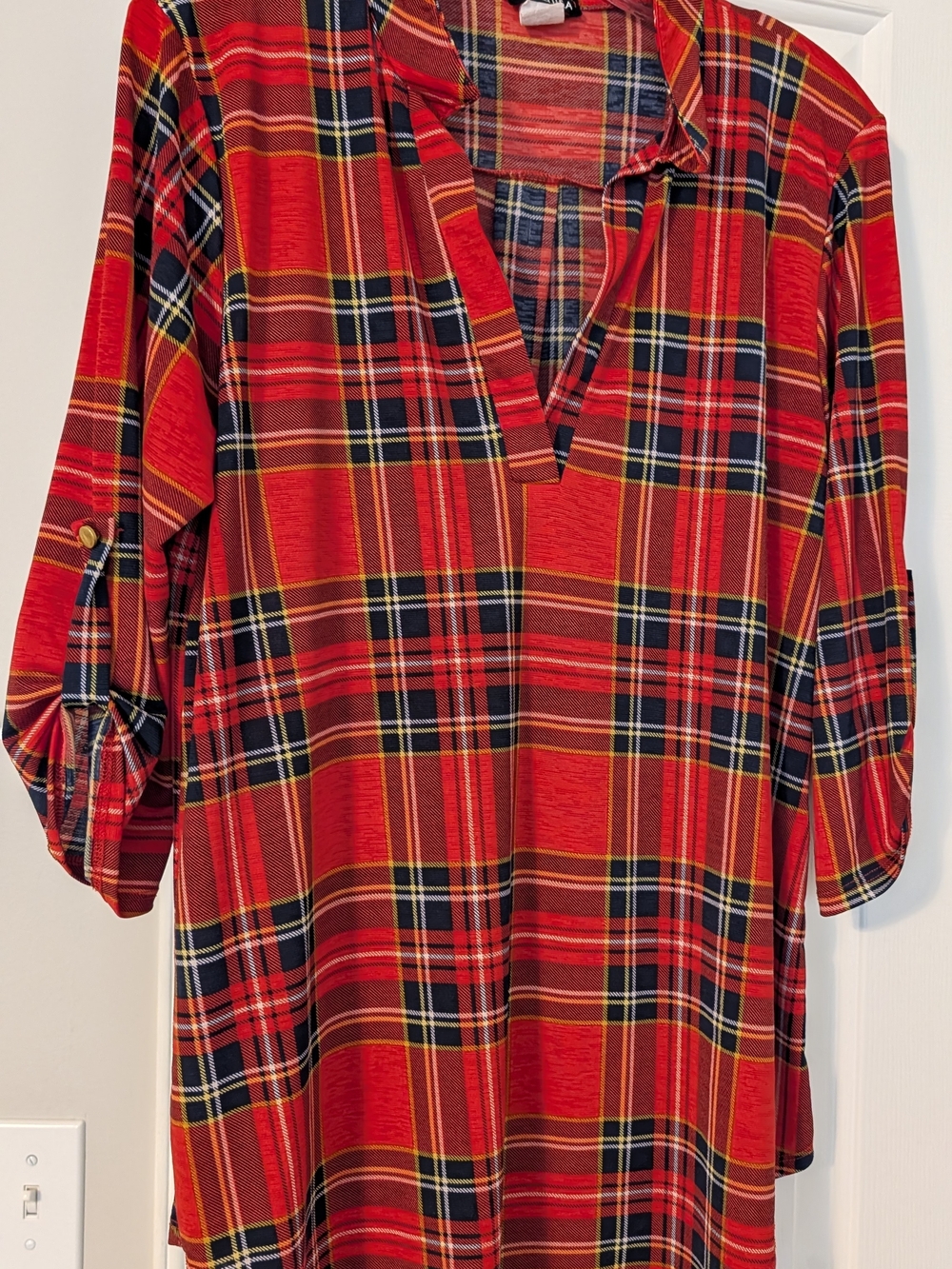 HEIMISH USA Red and Navy Plaid Shirt